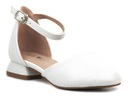 Кожаные туфли для причастия MissE, белые туфли, босоножки «русалка», размер 35.