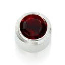 Серьги Slay Studex круглые, серебро, бордовый рубин