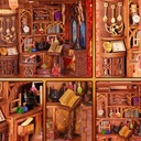 Domček Book Nook Spoločná izba Škola mágie CuteBee Kúzlo Potter 3D kniha Zbierka 042024