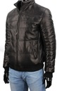 Pánska kožená bunda Čierna Bomberka so sťahovaním DORJAN MAR450N S Veľkosť S