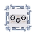 Simon 10 Двойная белая антенная розетка SAT-SAT-RTV CASK2F.01/11