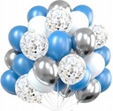 Balony Blue srebrne 60szt Ślub Bal zestaw komunia konfetti Wesele Urodziny Marka inny