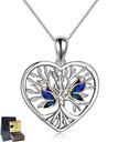 Серебряное ожерелье «Древо жизни» с сердцем 925 Серебряная цепочка с гравировкой