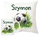 ZESTAW PODUSZKA + KUBEK DLA PIŁKARZA PIŁKA NOŻNA FOOTBALL piłka + IMIĘ