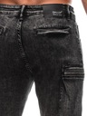 Pánske cargo džínsové nohavice 1410P grafitové 29 Veľkosť 29