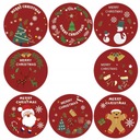 РОЖДЕСТВЕНСКИЕ НАКЛЕЙКИ ДЛЯ ПОДАРКОВ С РОЖДЕСТВОМ САНТА 8 шт R8
