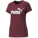 PUMA T-Shirt damski Essential Logo bordowy S Wzór dominujący logo