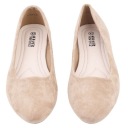 R.43 БЕЖЕВЫЕ ЖЕНСКИЕ БАЛЕТКИ, СЛИПОНЫ НА ПЛОСКОЙ ПЛОСКОЙ ПЛОСКОСТИ, ГЛАДКИЕ, СТЕЛКА ИЗ ЭКО КОЖИ