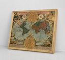 Картина на холсте Карта мира 1716 года, размер 80х70см.