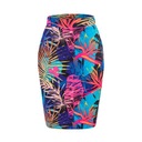 SPÓDNICA OŁÓWKOWA, KOLOROWA, DZIANINOWA, POLSKA L