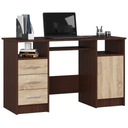 Компьютерный стол для офиса коричневого цвета, 124 см.