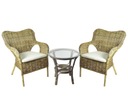 ZESTAW MEBLI OGRODOWYCH RATTAN 2xKRZESŁA + STOLIK