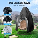 Vajíčko poťah na stoličku vodeodolný zips závesný košík záhradná hojdačka vonkajšie slnko Výška produktu 190 cm