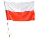 POLSKA FLAGA narodowa XL 68 x 110 na drzewcu kiju