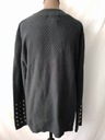 Sweter czarny, bawełniany z fakturą - L/XL Dekolt okrągły