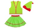 STRÓJ ELF KOSTIUM ELFKI ŚWIĄTECZNE PRZEBRANIE CZAPKA ZIELONY 116-140 3el