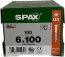 Шурупы универсальные 6 x 100мм SPAX WIROX BIT T-30 конус 100шт.