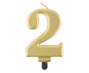 СВЕЧИ НА РОЖДЕНИЕ ТОРТ ЗОЛОТАЯ ЦИФРА СВЕЧА 2
