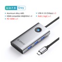 6-в-1 B серый ORICO USB 3.0 Концентратор-разветвитель типа C st