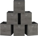 6 x НАБОР КУБОВ ДЛЯ ХРАНЕНИЯ 26x26x28 см СКЛАДНОЙ СЕРЫЙ