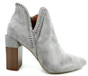 БОТИНКИ BELLA PARIS НА ВЫСОКОМ КАБЛУКЕ, СЕРЫЕ, ОКОНЧАННЫЕ R39