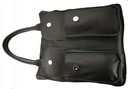 Черная кожаная сумка-шоппер, натуральная кожа