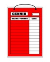 Tabliczka laminowana CENNIK czerwony - A4