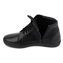 Buty męskie skórzane sztyblety sneakersy wysokie 427KNT czarne 45 Kolor czarny