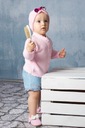 Prelamovaný detský sveter ružový 74 Výstrih stojací golier