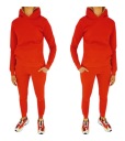 S01G КРАСНЫЙ ТЕПЛЫЙ ПОЛНЫЙ СПОРТИВНЫЙ КОСТЮМ С КЕНГУРУ XS