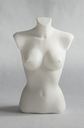 женский пластиковый торс - короткий белый манекен-торс