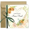 Приглашения на свадьбу ПОДСОЛНЕЧНИКИ, жемчужная бумага