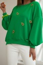 Zelená mikina BASTET Oversize Ozdobné Avokádo Veľ. M Materiál Potápač Značka Bastet Fashion