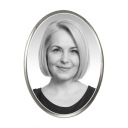 МОГИЛА ДЛЯ ФОТОГРАФИИ ОВАЛЬНАЯ ЧЕРНАЯ/БЕЛАЯ СЕРЕБРЯНАЯ РАМА 13x18см