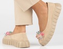 Женские кожаные туфли на платформе FILIPPO DP4682/24 Слипоны Бежевые 36