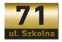 Tabliczka Tablica ADRESOWA Złota z Numerem domu