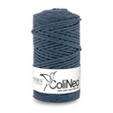 Плетеная нить для макраме ColiNea 100% хлопок, 3мм 100м, джинсовая ткань