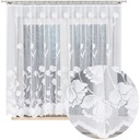 ГОТОВАЯ БЕЛАЯ ЖАККАРДОВАЯ ШТОРА БЕЗ ГЛАЖКИ ДЛЯ КУХНИ 400х160 ЛЯГУШКИ