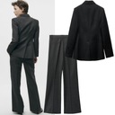ZARA garnitur, komplet, marynarka+spodnie, 98% wełna, szary antracytowy, S Marka Zara