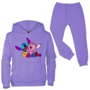СПОРТИВНЫЙ КОСТЮМ СВИТШОТ-КЕНГУРУ ФИОЛЕТОВЫЙ LILA + СТРОЧНЫЕ БРЮКИ STICH ANGEL ANDZIA 152