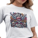 ЖЕНСКАЯ ХЛОПКОВАЯ ФУТБОЛКА ДЛЯ ФАНАТОВ GNS GUNS N' ROSES TSHIRT GIFT S