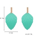 Серьги-листочки золотисто-зеленые листья 87мм