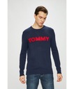 TOMMY HILFIGER TMAVOMODRÝ SVETER LOGO (M) Značka Tommy Hilfiger