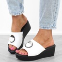 Biele dámske šľapky na podpätku ľahká pohodlná pracka sandále TW23090 veľ.36 Dĺžka vložky 23.5 cm