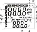 10szt ANEMOMETR WIATROMIERZ MIERNIK PRĘDKOŚCI WIATRU POMIAR TEMPERATURY LCD