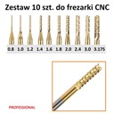 НАБОР 10 шт. ФРЕЗЫ ЧПУ 0,8-3,17мм Pro.