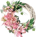 ЦВЕТОЧНЫЙ ВЕНОК НА ДВЕРЬ, ВЕСЕННИЙ ДЕКРЕТ, РОЗЫ