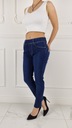 WYGODNE SPODNIE DAMSKIE JEANSOWE W GUMKĘ Plus Size Blue Długość nogawki długa