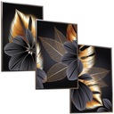 НАБОР РАМА A3x3 ИЗОБРАЖЕНИЕ ЗОЛОТЫЕ ЦВЕТЫ ЗОЛОТЫЕ ЛИСТЬЯ