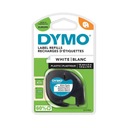 Лента DYMO LetraTag 12 мм пластик белая, S0721560